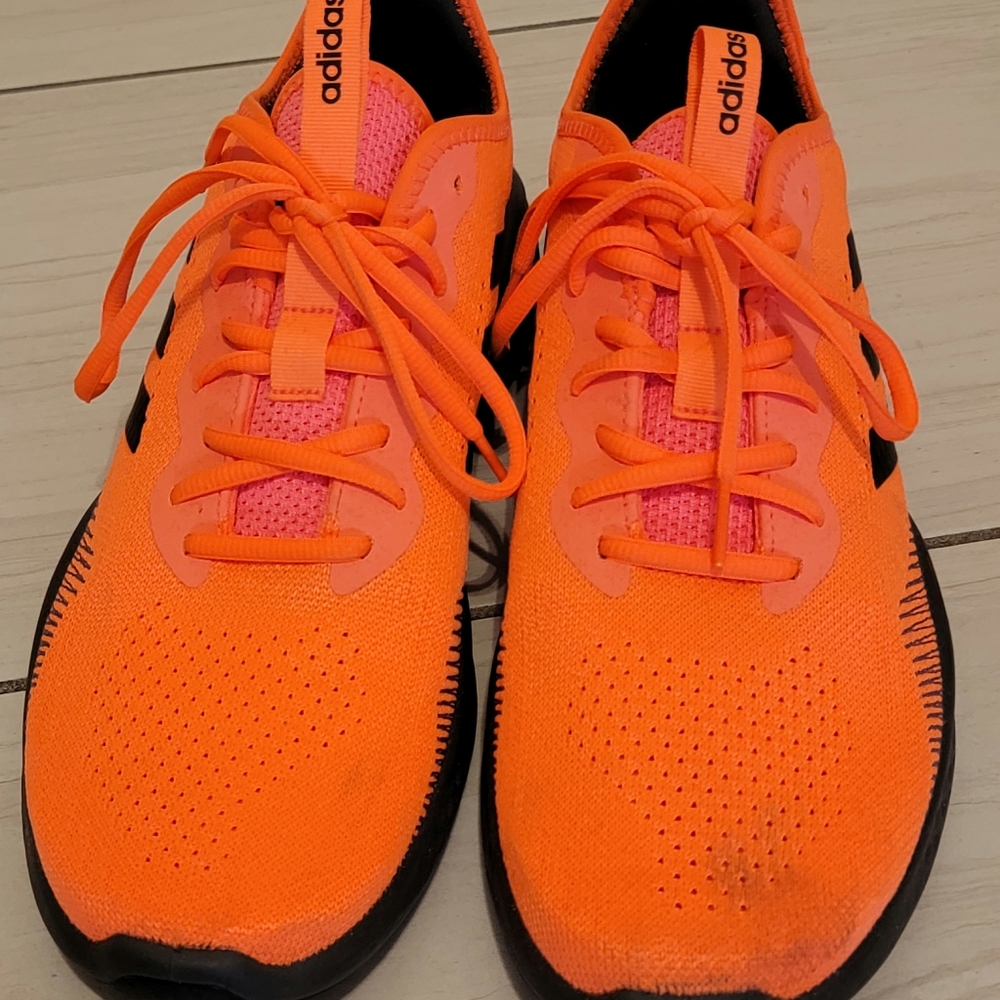 Adidas men running shoes, size 12.5, orange